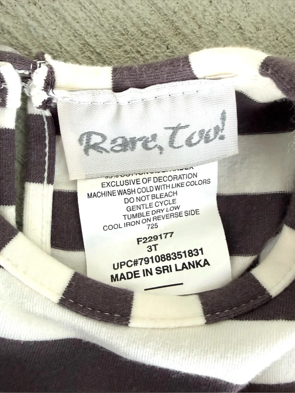 Rare, Too! 3T Girls Striped Floral Tunic & Legging Set - Gray, White, Plum, Lime
